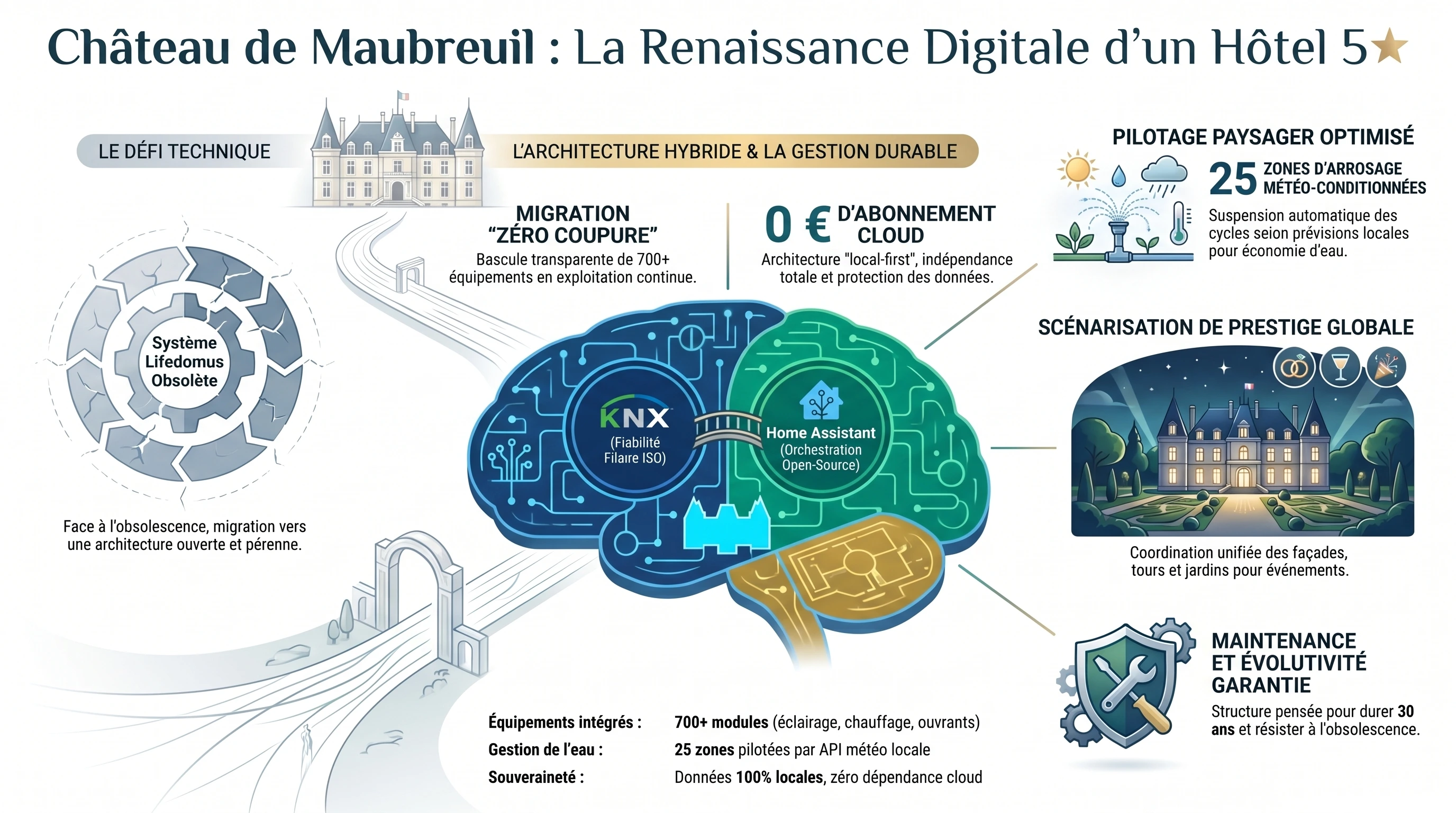 Architecture du système intégré du Château de Maubreuil — KNX et Home Assistant