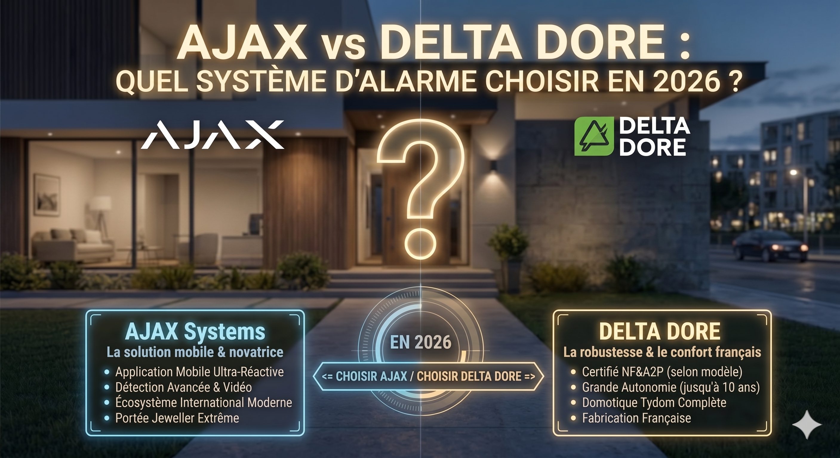 Comparatif alarme Ajax vs Delta Dore 2026