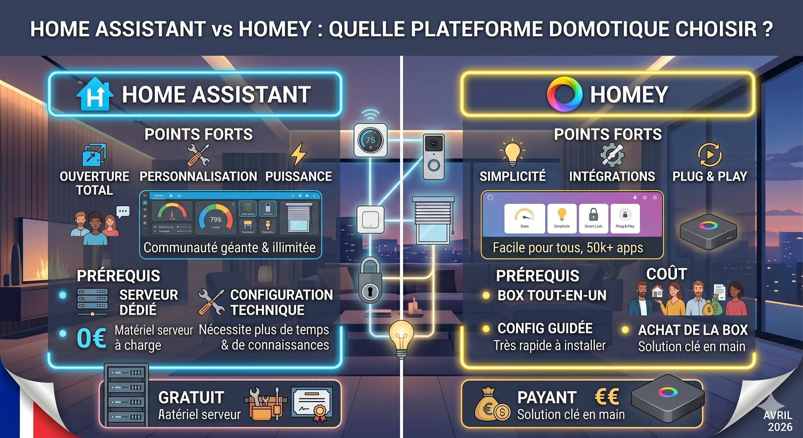 Home Assistant vs Homey comparatif